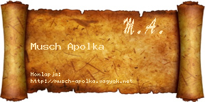 Musch Apolka névjegykártya